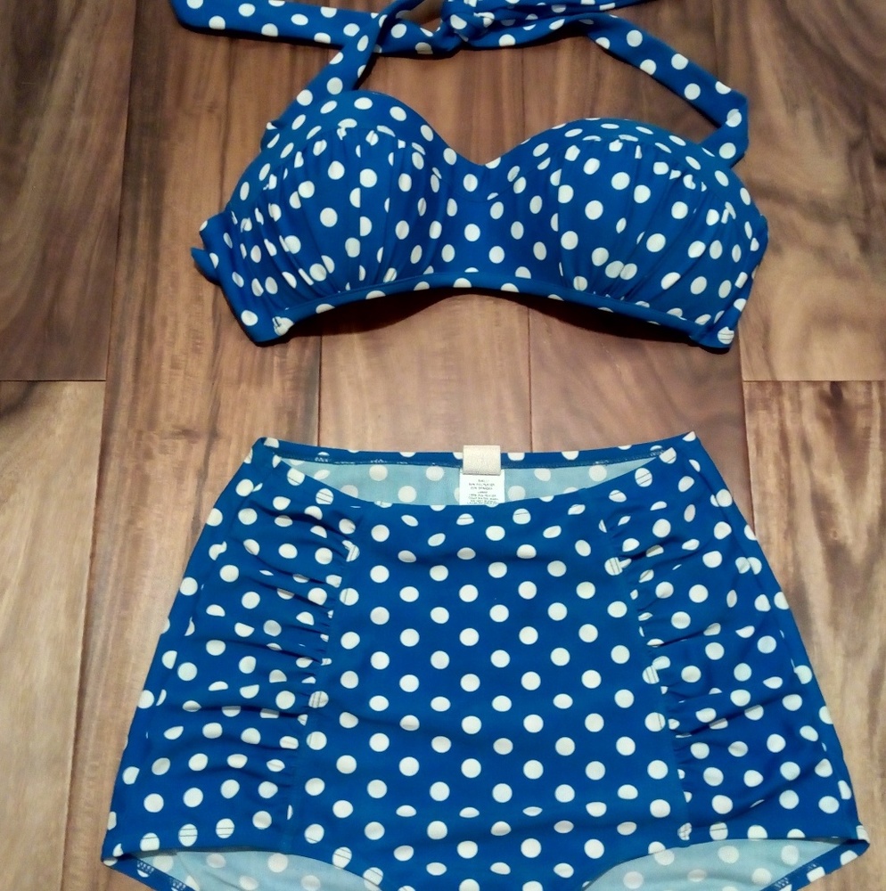 Blue Polkadot Bikini